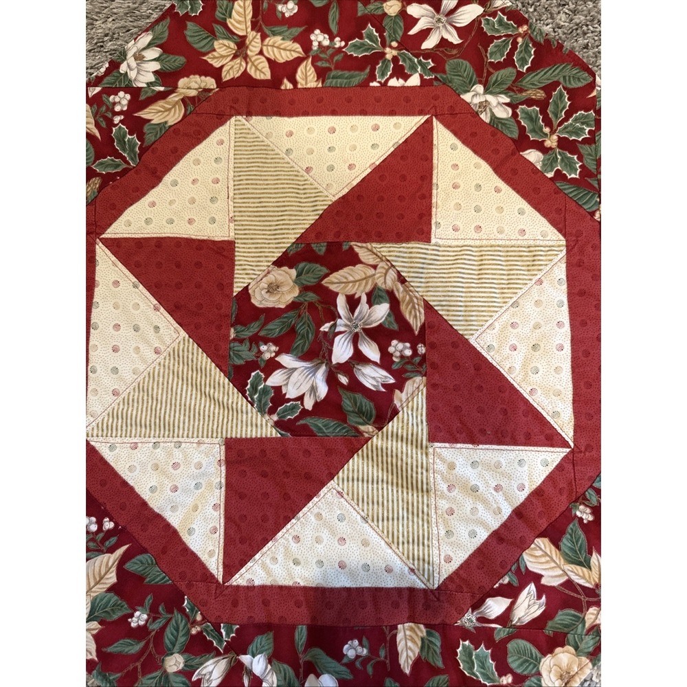 Handmade Quilted Table Topper Christmas Star Theme - Picture 2 of 6